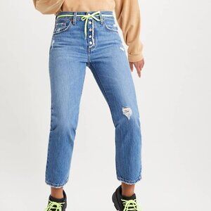Levi's Premium 501 Original Cropped Blue Jeans Size 26